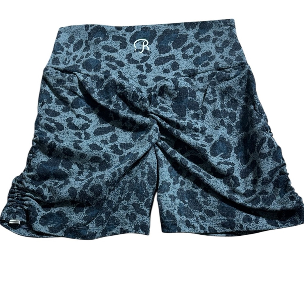 Bombshell sportswear women’s contour toggle shorts leopard scrunch adjustable - Picture 4 of 4